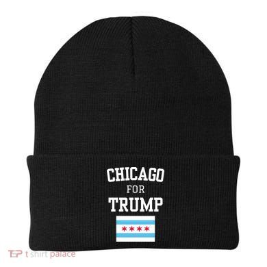 Chicago For Donald Trump 2024 Flag Beanie
