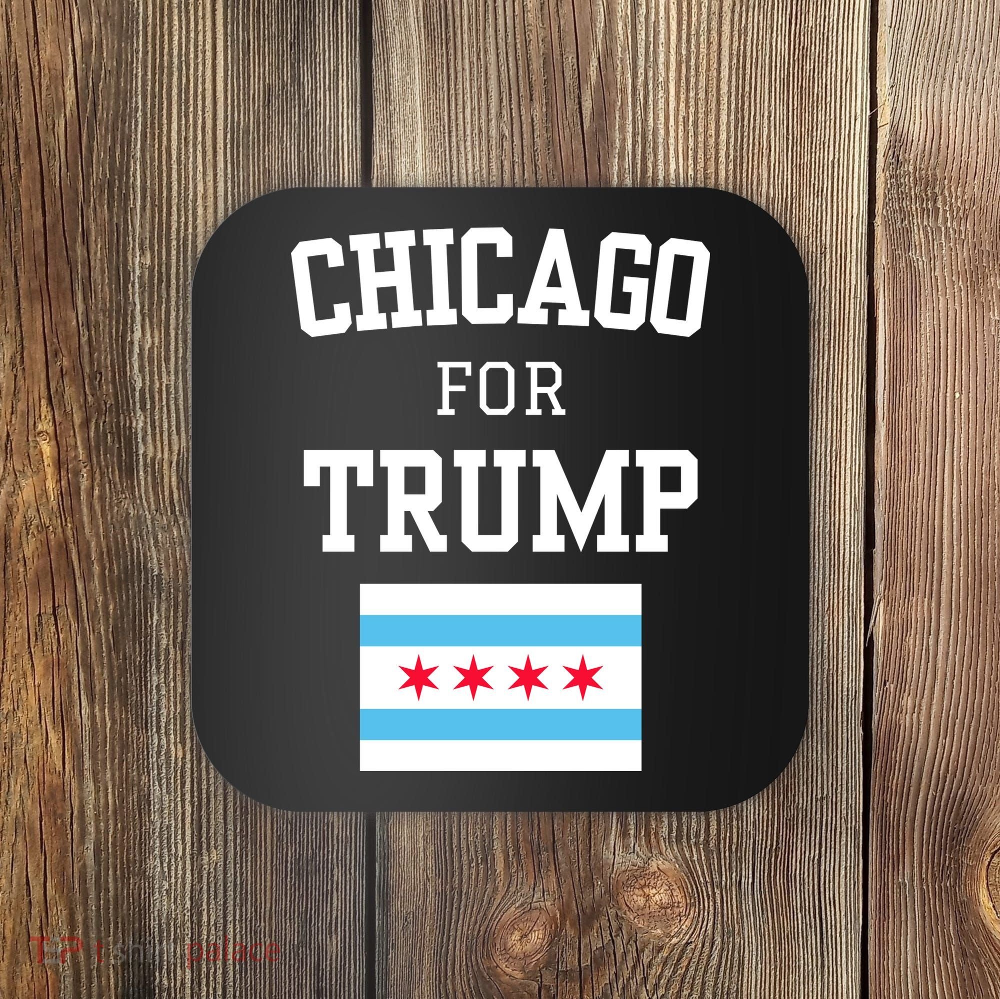 Chicago For Donald Trump 2024 Flag Coaster