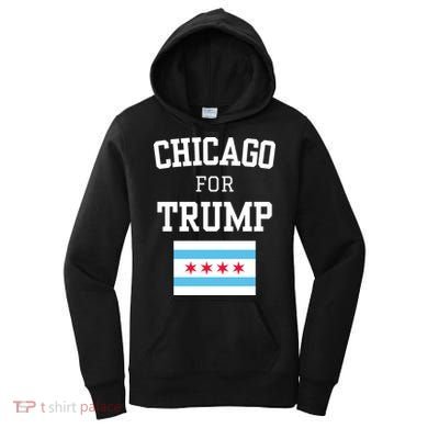 Chicago For Donald Trump 2024 Flag Women's Hoodie