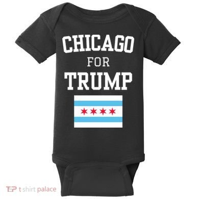 Chicago For Donald Trump 2024 Flag Baby Bodysuit