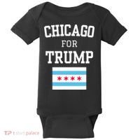 Chicago For Donald Trump 2024 Flag Baby Bodysuit thumb 0