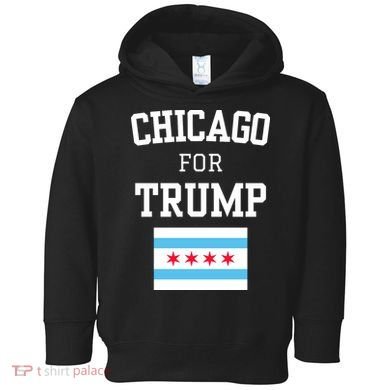 Chicago For Donald Trump 2024 Flag Toddler Hoodie