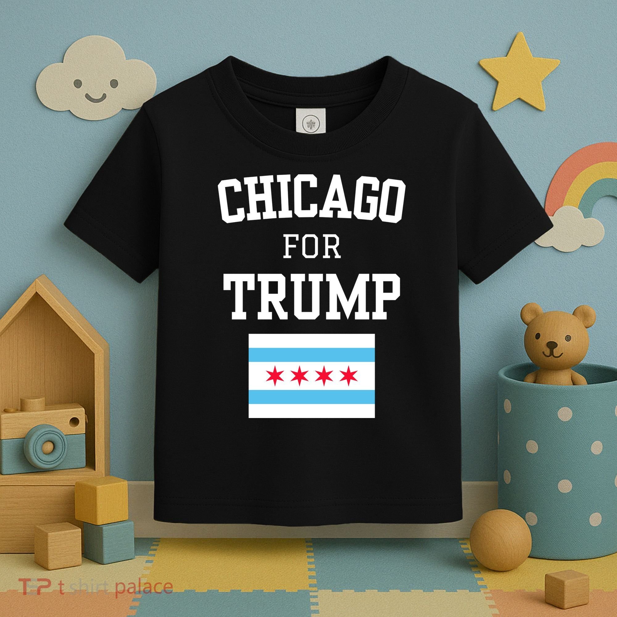 Chicago For Donald Trump 2024 Flag Toddler T-Shirt