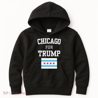 Chicago For Donald Trump 2024 Flag Kids Hoodie