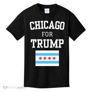 Chicago For Donald Trump 2024 Flag Kids T-Shirt