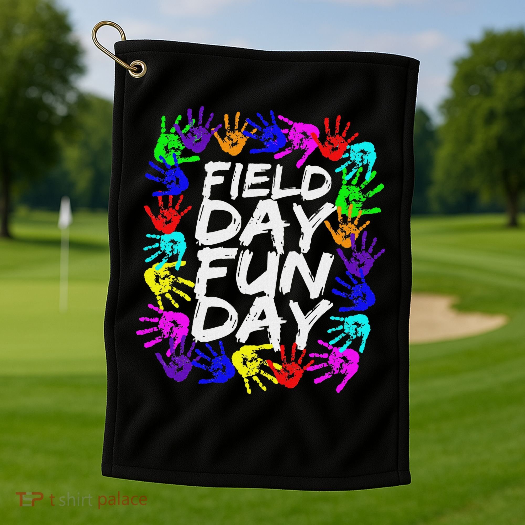 Cute Field Day Teacher Golf Towel