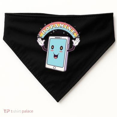 Cute Funny Dopamine Cellphone USA-Made Doggie Bandana