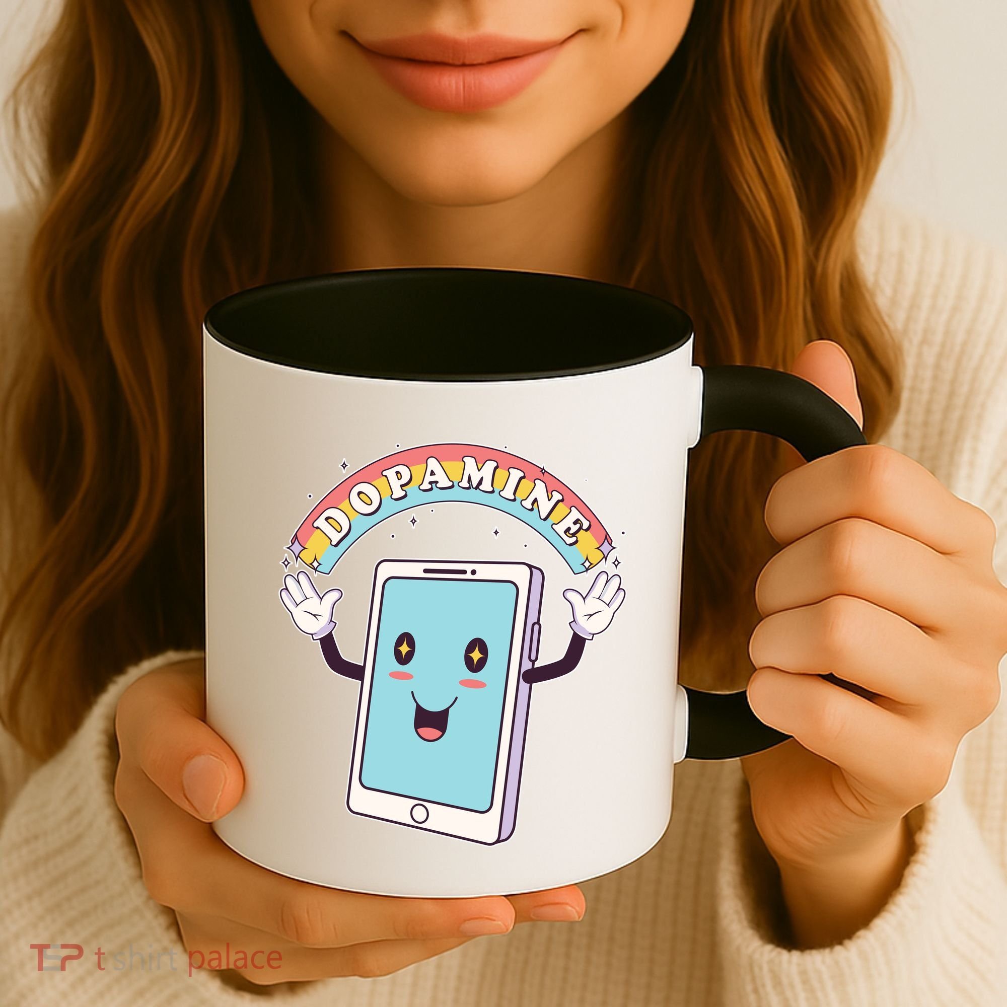 Cute Funny Dopamine Cellphone Coffee Mug