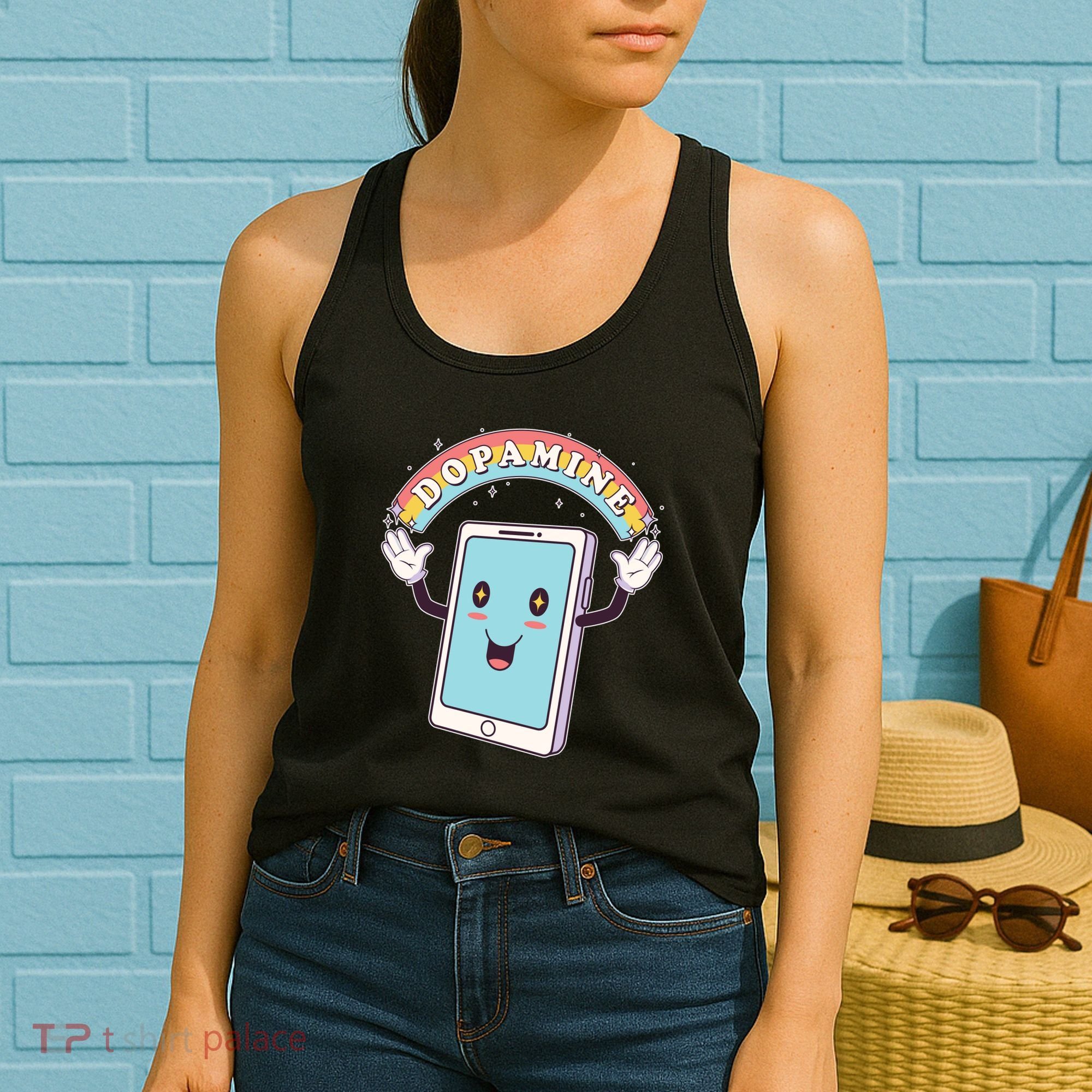 Cute Funny Dopamine Cellphone Women's Tank Top