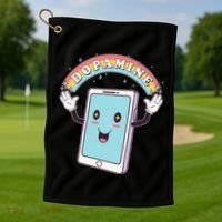 Cute Funny Dopamine Cellphone Golf Towel thumb 1