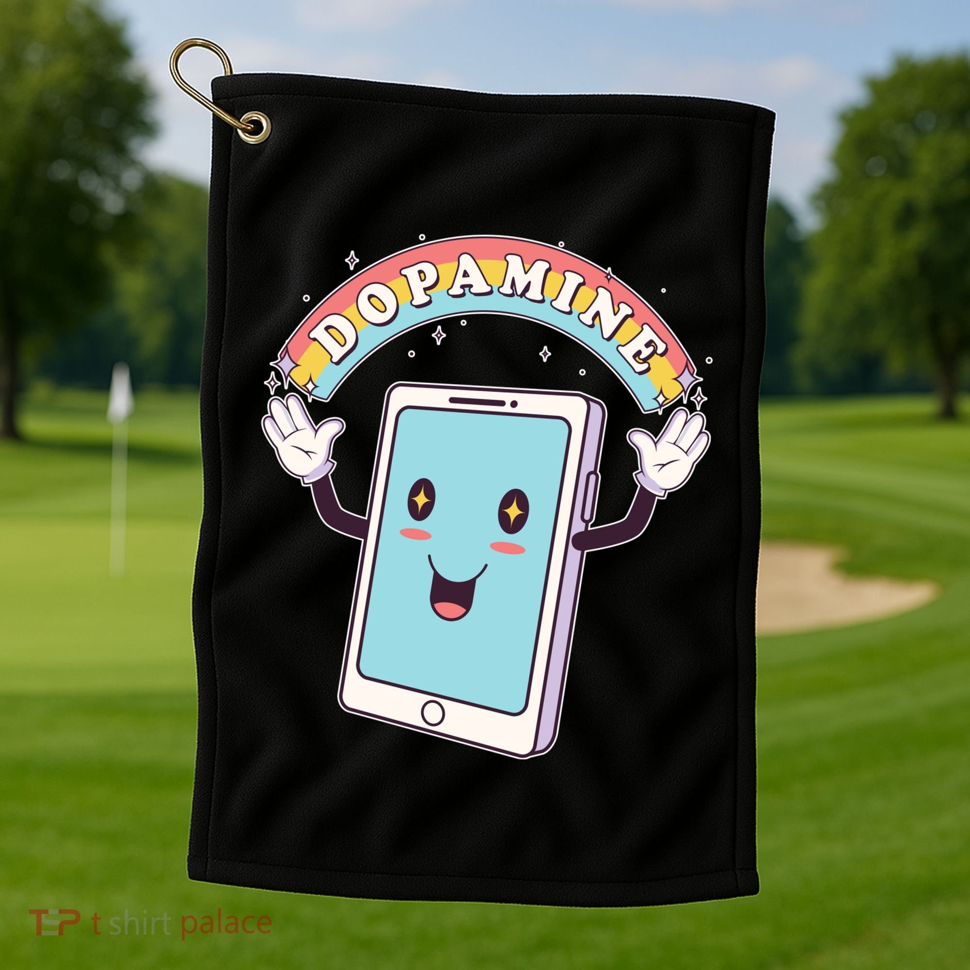 Cute Funny Dopamine Cellphone Golf Towel