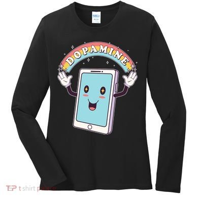 Cute Funny Dopamine Cellphone Women's Long Sleeve Shirt