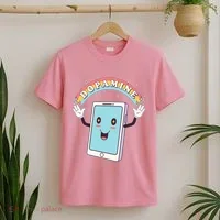 Cute Funny Dopamine Cellphone T-Shirt thumb 2