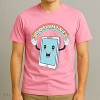 Cute Funny Dopamine Cellphone T-Shirt thumb 3