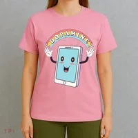 Cute Funny Dopamine Cellphone T-Shirt thumb 4