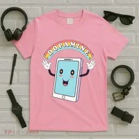 Cute Funny Dopamine Cellphone T-Shirt thumb 5
