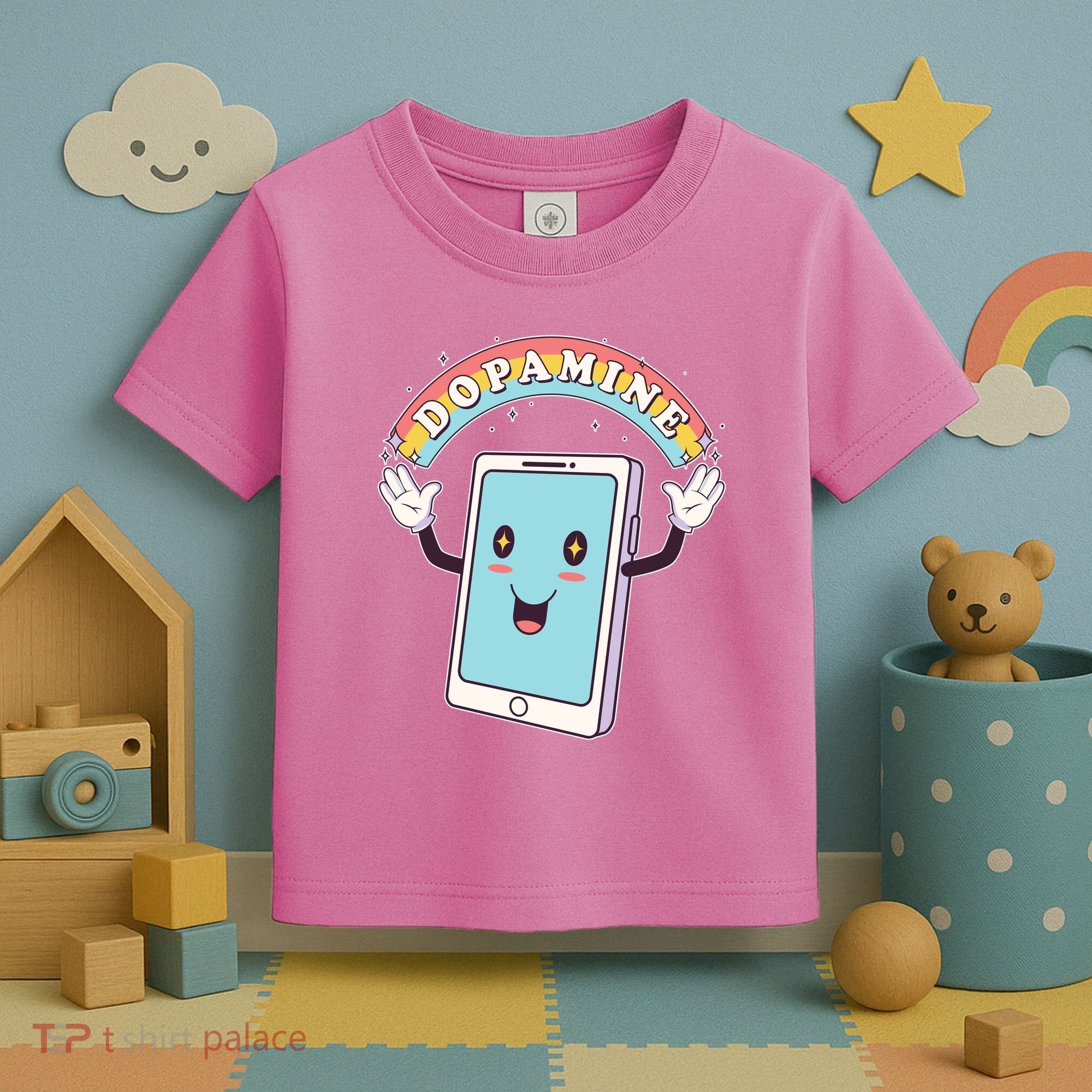 Cute Funny Dopamine Cellphone Toddler T-Shirt