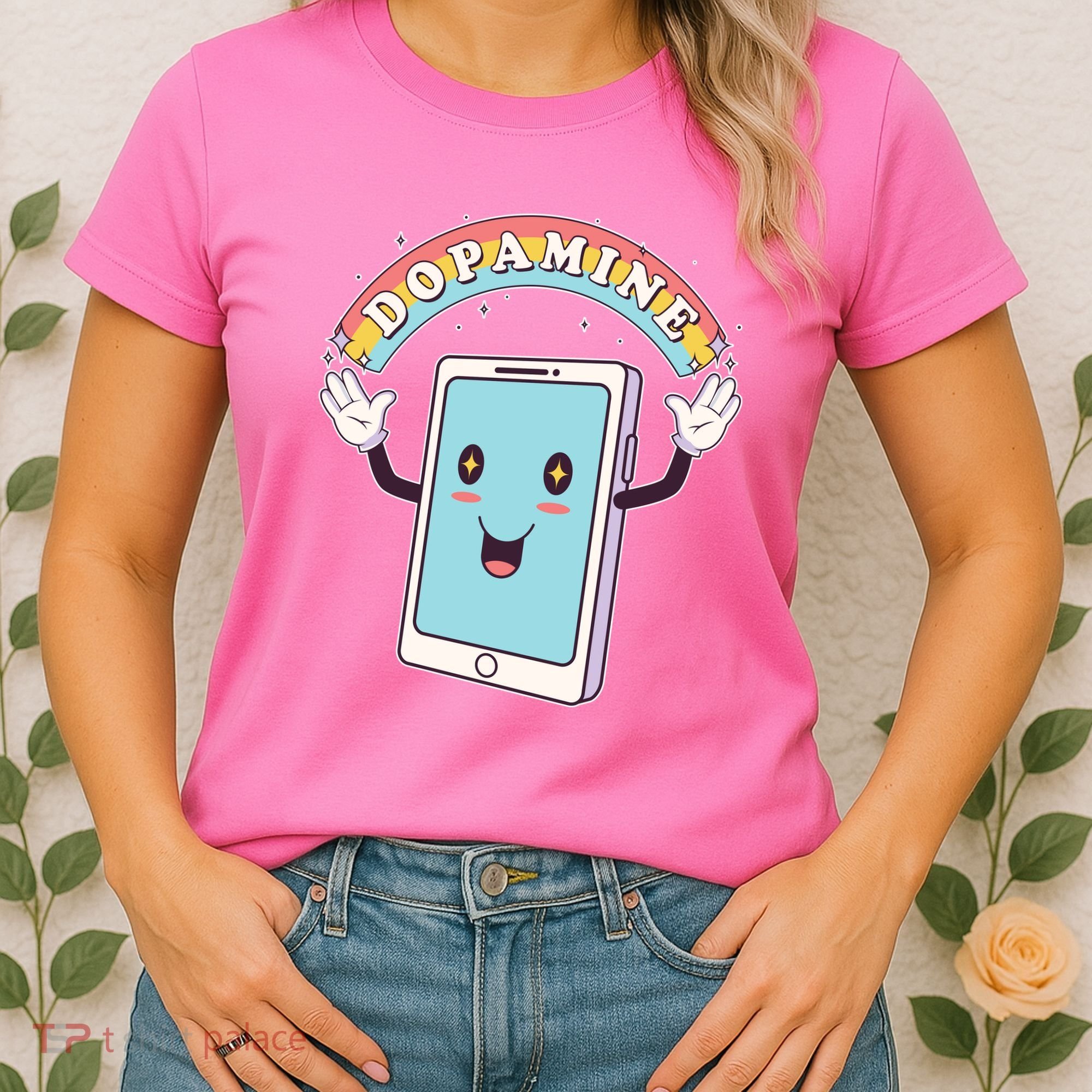 Cute Funny Dopamine Cellphone Women's T-Shirt