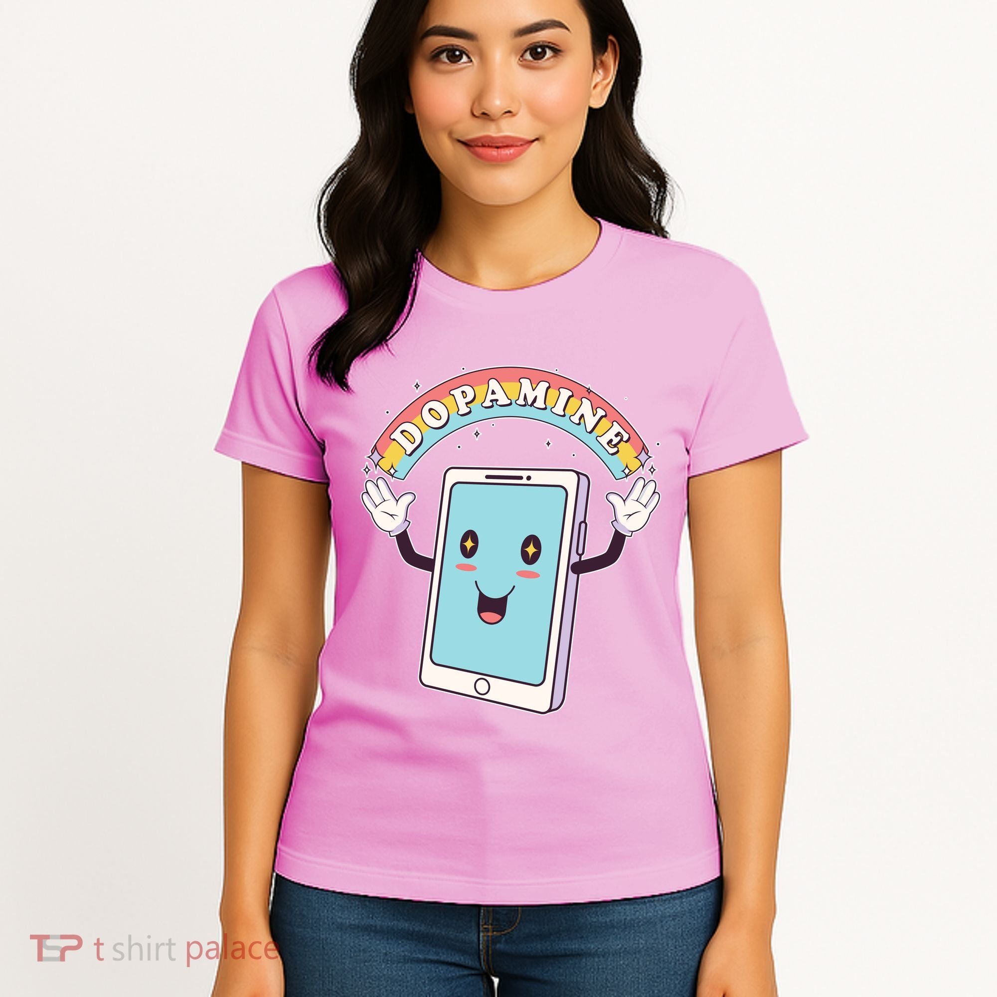 Cute Funny Dopamine Cellphone Women's T-Shirt