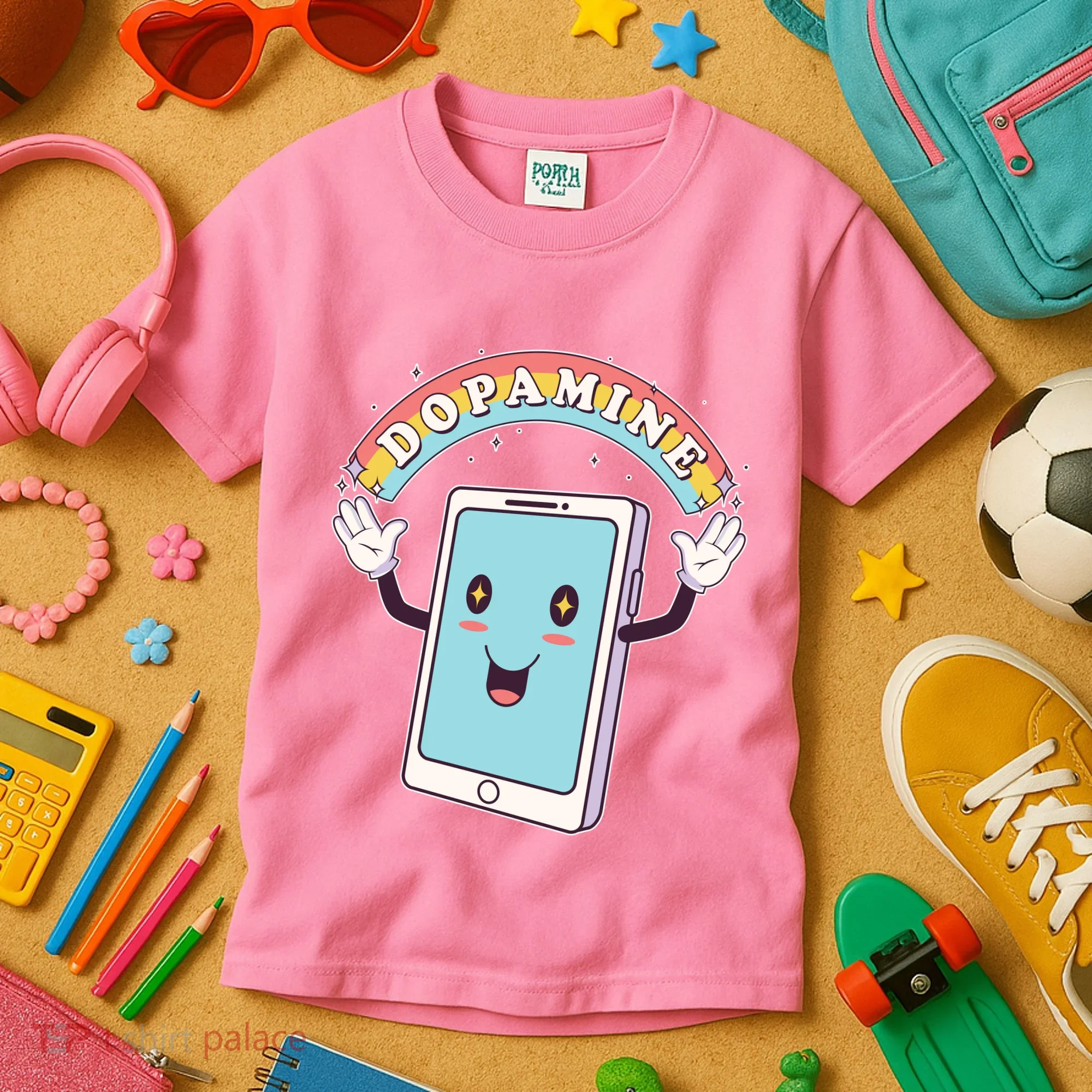 Cute Funny Dopamine Cellphone Kids T-Shirt