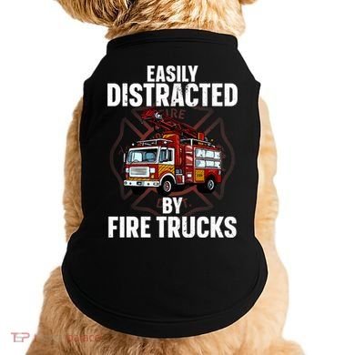 Cute Firefighter Design For Fireman Fire Truck Doggie Tank
