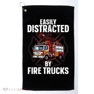 Cute Firefighter Design For Fireman Fire Truck Golf Towel