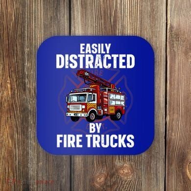 Cute Firefighter Design For Fireman Fire Truck Coaster