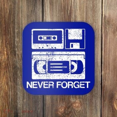 Cassette Floppy Disk Retro Never Forget Meaningful Gift Coaster