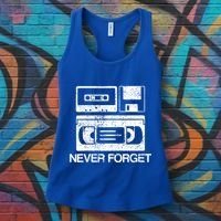 Cassette Floppy Disk Retro Never Forget Meaningful Gift Women's Tank Top thumb 3