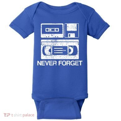 Cassette Floppy Disk Retro Never Forget Meaningful Gift Baby Bodysuit