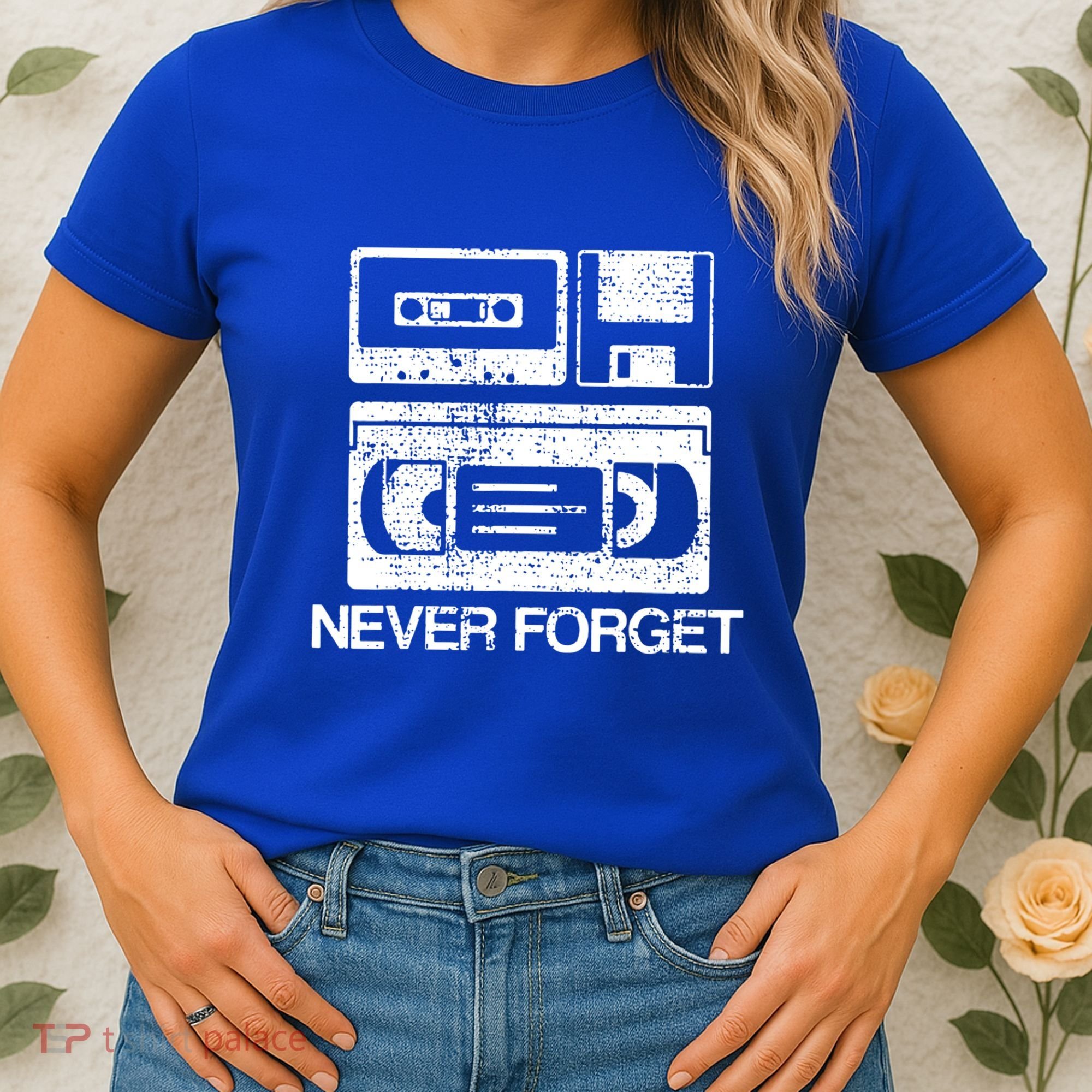 Cassette Floppy Disk Retro Never Forget Meaningful Gift Women's T-Shirt