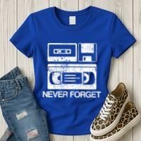 Cassette Floppy Disk Retro Never Forget Meaningful Gift Women's T-Shirt thumb 3