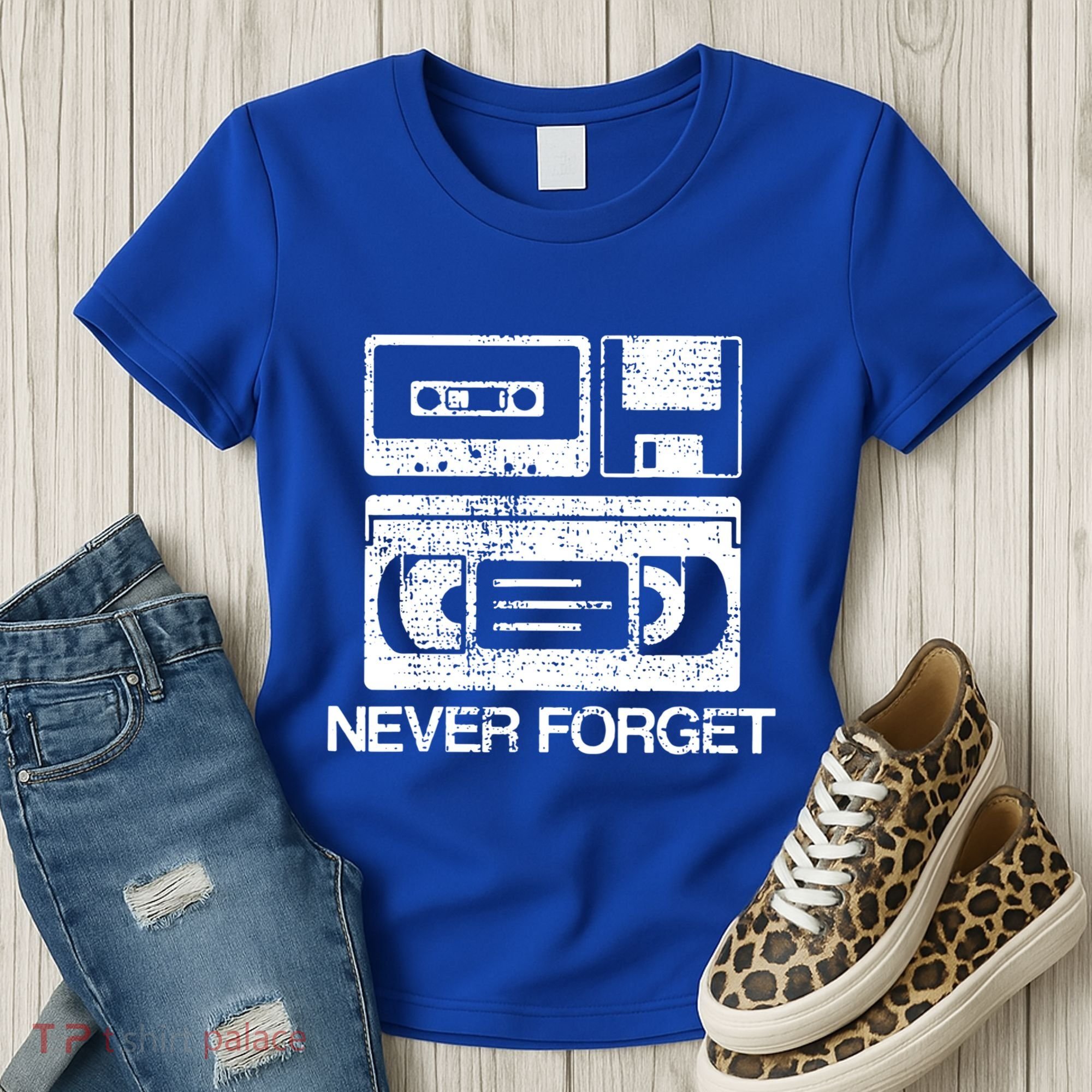 Cassette Floppy Disk Retro Never Forget Meaningful Gift Women's T-Shirt