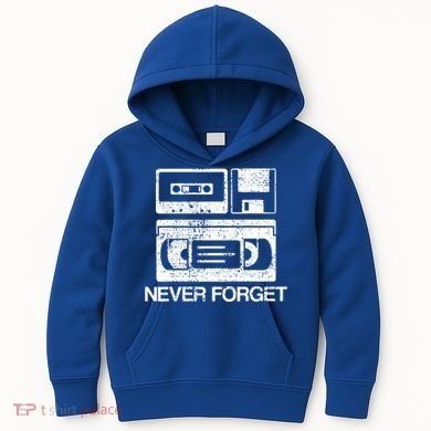 Cassette Floppy Disk Retro Never Forget Meaningful Gift Kids Hoodie