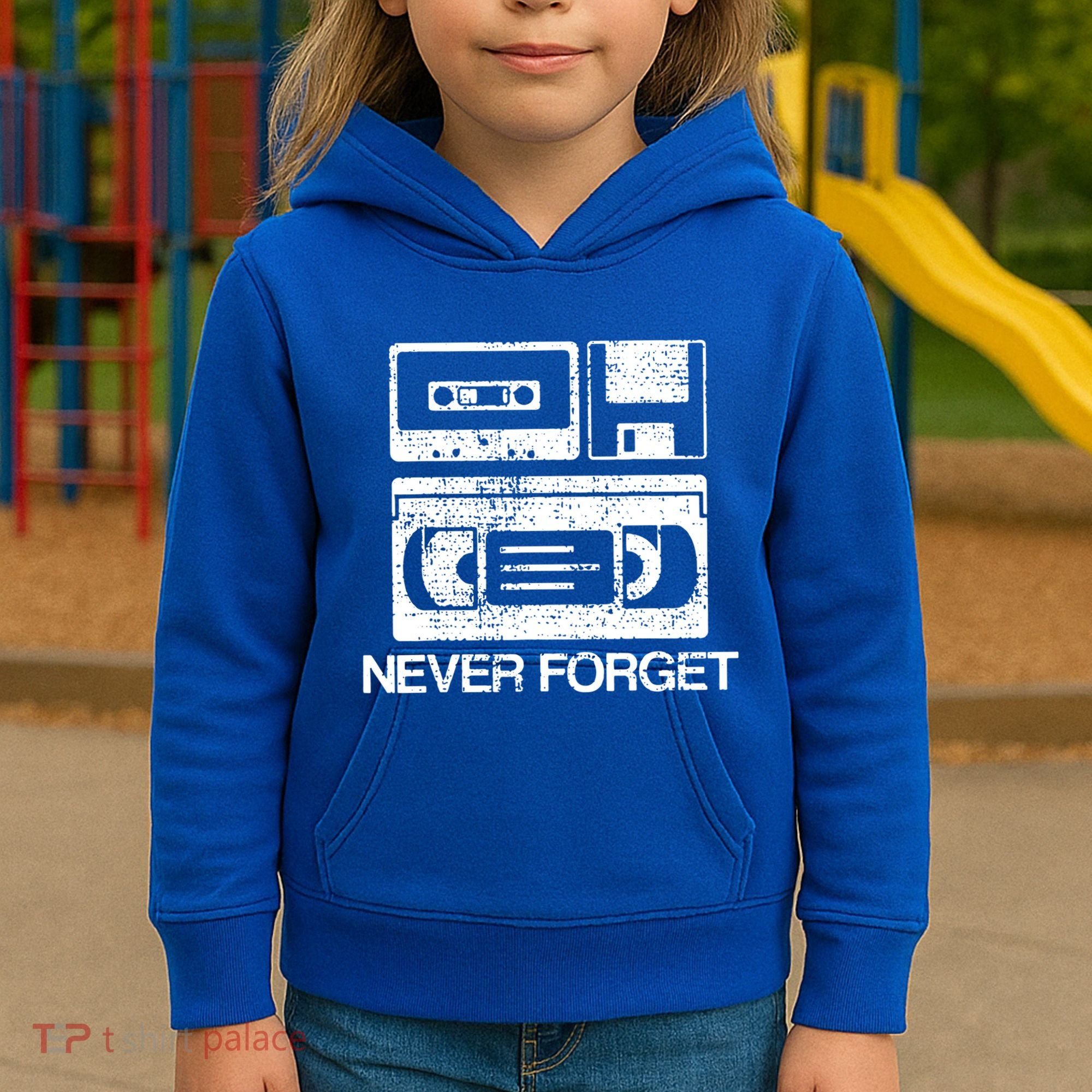 Cassette Floppy Disk Retro Never Forget Meaningful Gift Kids Hoodie