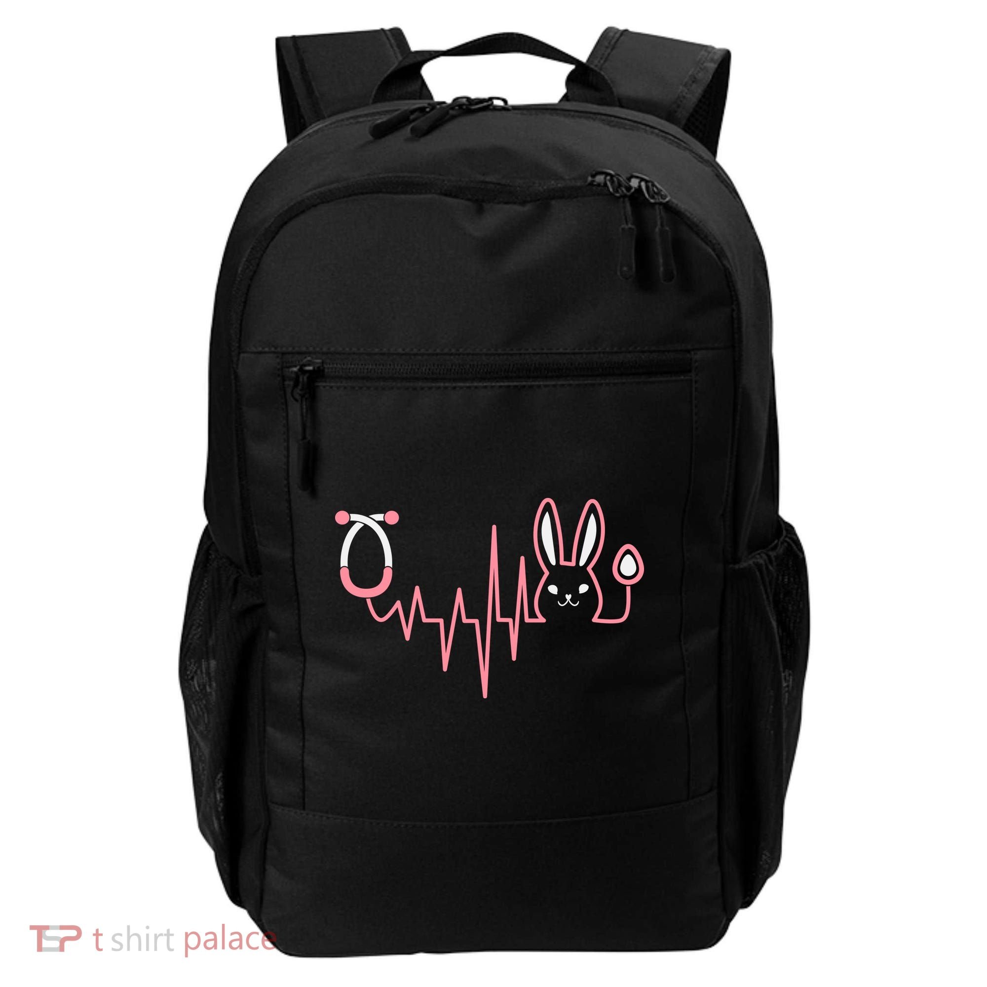 Cute Funny Easter Bunny Heart Beat Stethoscope Backpack