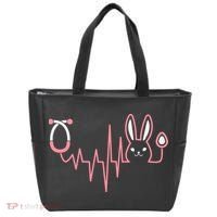 Cute Funny Easter Bunny Heart Beat Stethoscope Tote Bag thumb 0