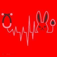 Cute Funny Easter Bunny Heart Beat Stethoscope Santa Hat thumb 1