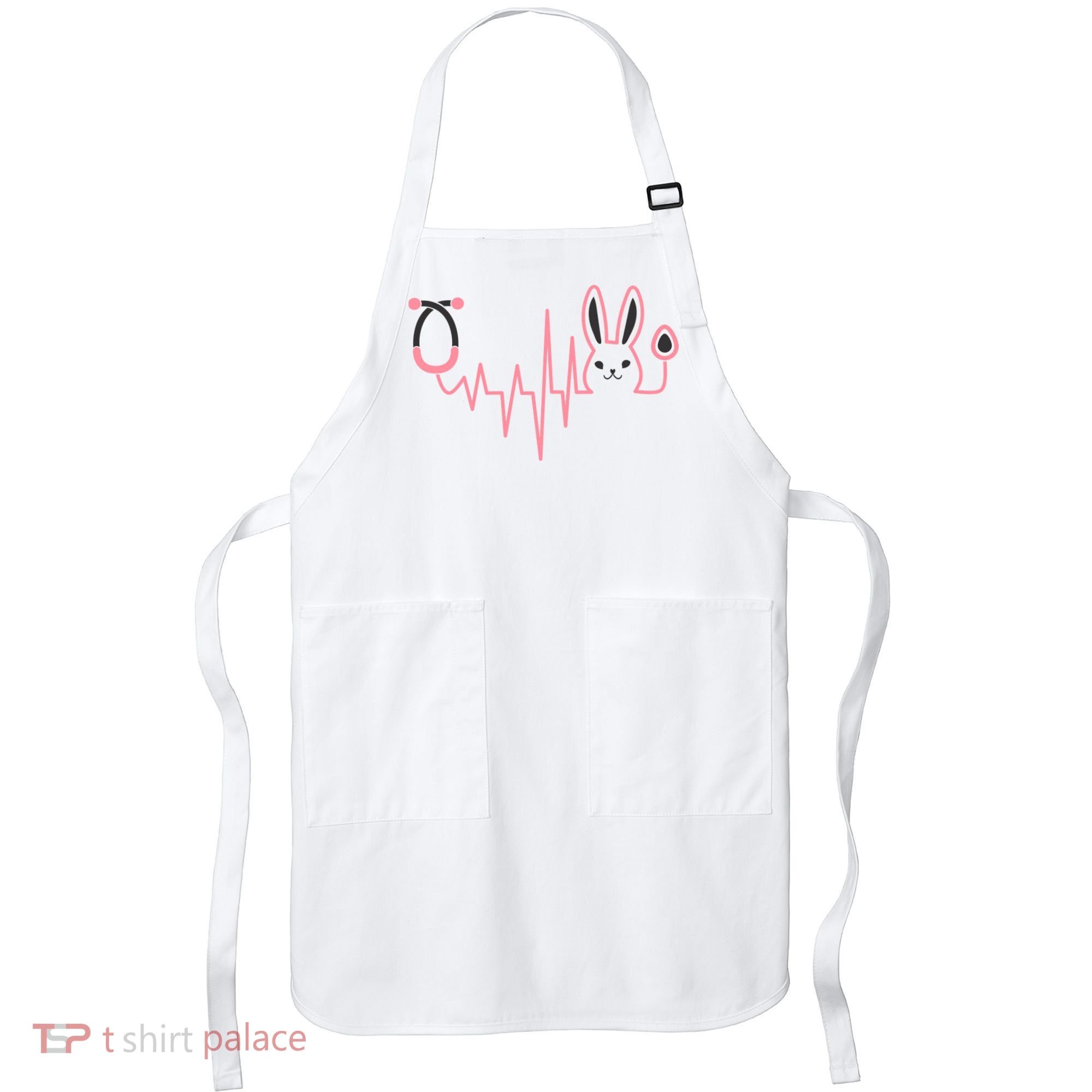 Cute Funny Easter Bunny Heart Beat Stethoscope Apron