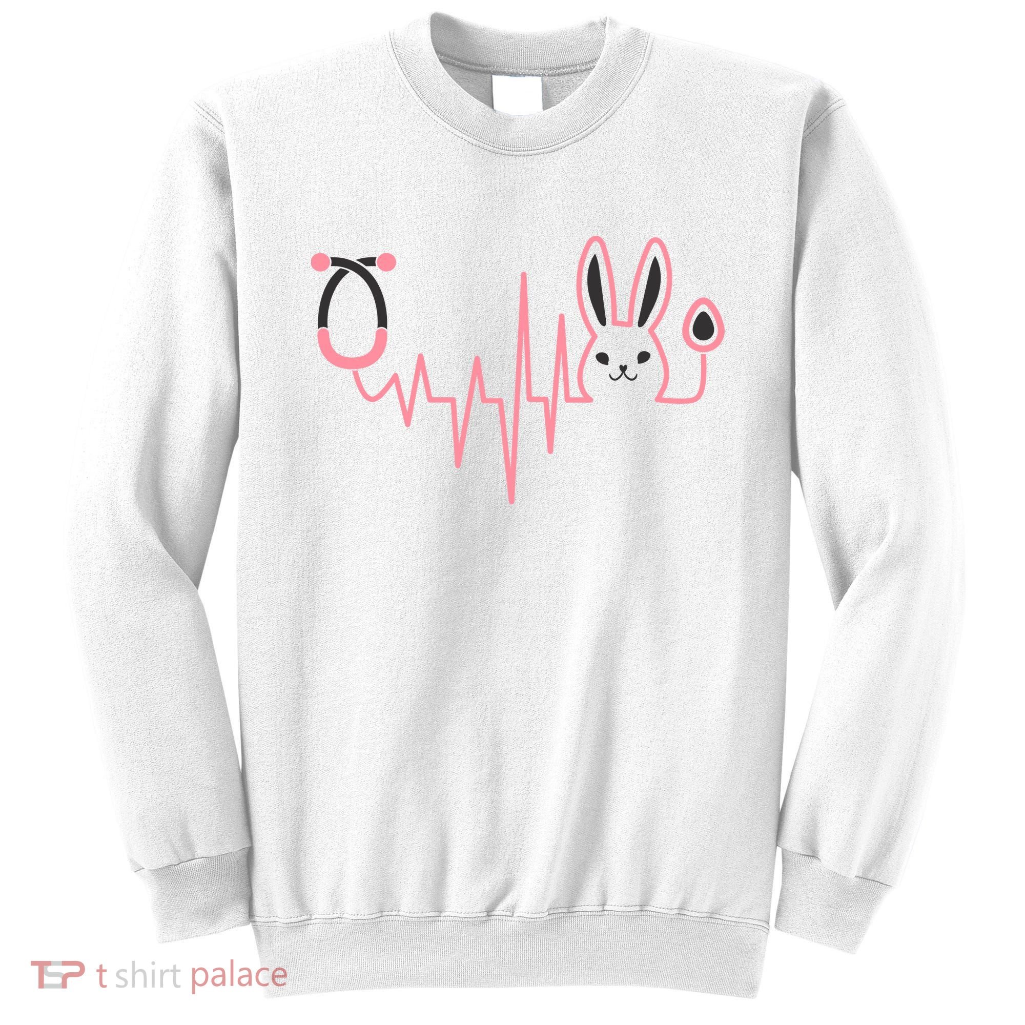 Cute Funny Easter Bunny Heart Beat Stethoscope Sweatshirt