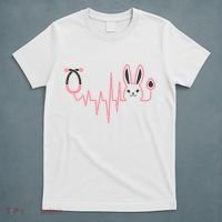 Cute Funny Easter Bunny Heart Beat Stethoscope T-Shirt thumb 5