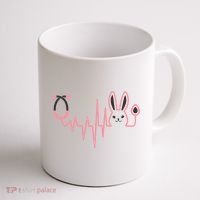 Cute Funny Easter Bunny Heart Beat Stethoscope Coffee Mug thumb 1