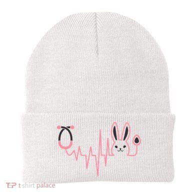 Cute Funny Easter Bunny Heart Beat Stethoscope Beanie