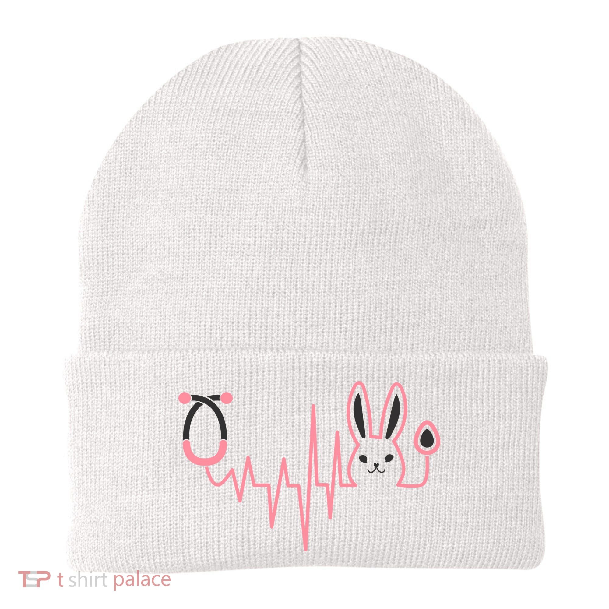 Cute Funny Easter Bunny Heart Beat Stethoscope Beanie