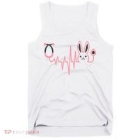 Cute Funny Easter Bunny Heart Beat Stethoscope Tank Top thumb 0