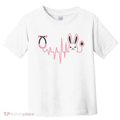 Cute Funny Easter Bunny Heart Beat Stethoscope Toddler T-Shirt