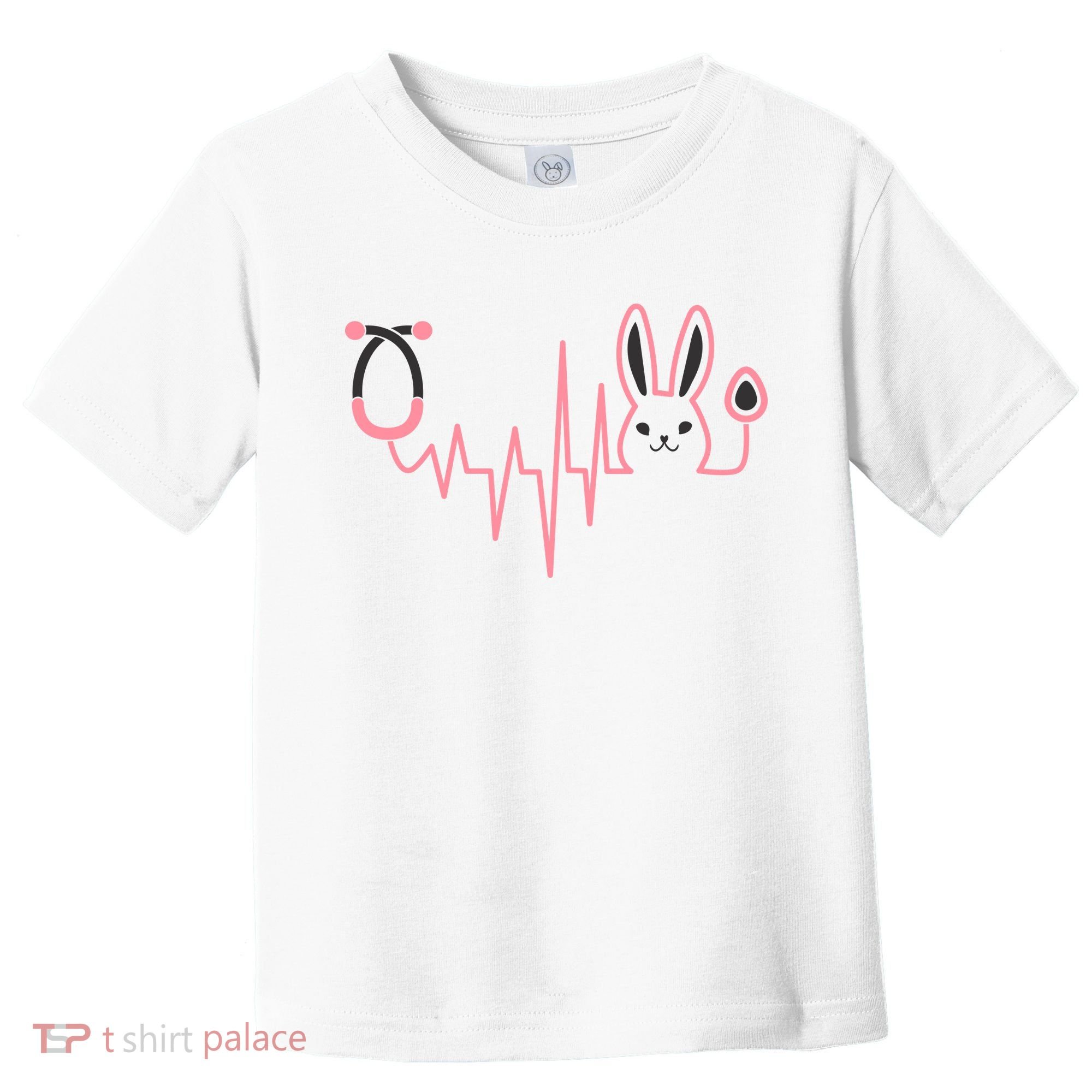 Cute Funny Easter Bunny Heart Beat Stethoscope Toddler T-Shirt