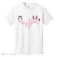 Cute Funny Easter Bunny Heart Beat Stethoscope Kids T-Shirt thumb 0