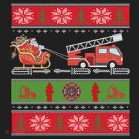 Christmas Fire Engine Fire Truck Fighter Ugly Xmas Gift Women's Sweatshirt thumb 2