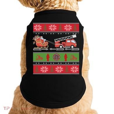 Christmas Fire Engine Fire Truck Fighter Ugly Xmas Gift Doggie Tank